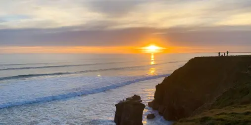 Sunset over the Fortrose Cliffs in Southland, New Zealand