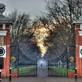 Queens Park entrance gates in Invercargill, Southland New Zealand