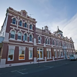 Heritage Victoria Railway Hotel facade in Invercargill