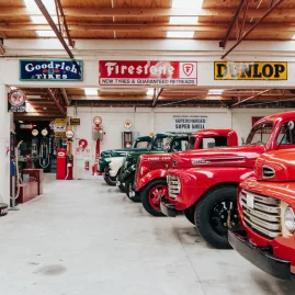 Vintage trucks at Bill Richardson Transport World in Invercargill, Southland New Zealand