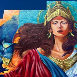 Vibrant street art mural in Invercargill, Southland New Zealand