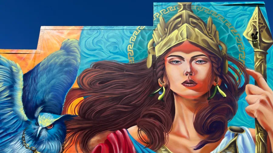 Vibrant street art mural in Invercargill, Southland New Zealand