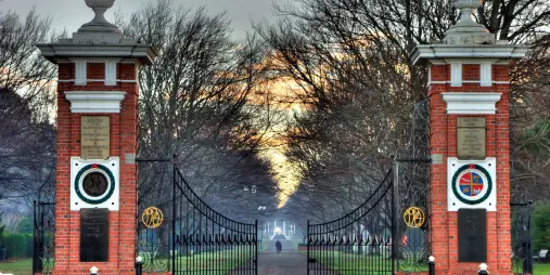 Queens Park entrance gates in Invercargill, Southland New Zealand