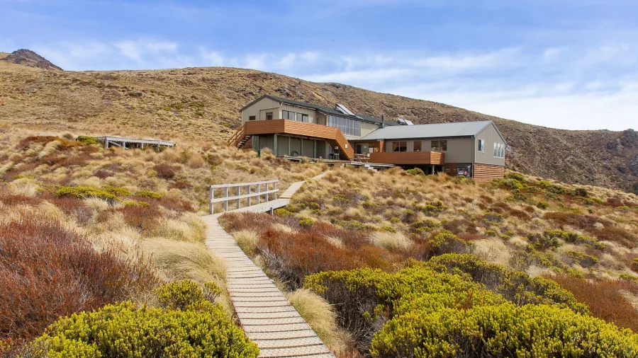 Boardwalk leading to Luxmore Hut on the Kepler Track