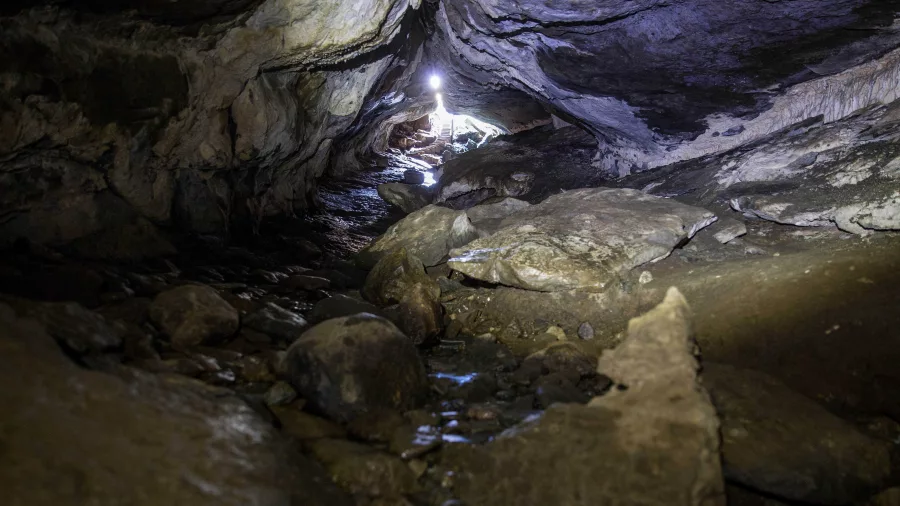 Exploring Luxmore Caves on the Kepler Track, Fiordland, Southland, New Zealand