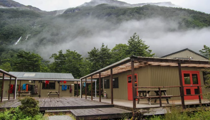 Clinton Hut on the Milford Track, Fiordland National Park, Southland New Zealand