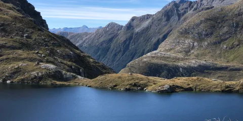 Alpine tarn near Harris Saddle on the Routeburn Track, Fiordland, New Zealand