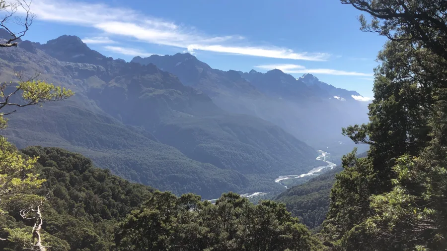 View from Routeburn Track near The Divide, Fiordland National Park, New Zealand