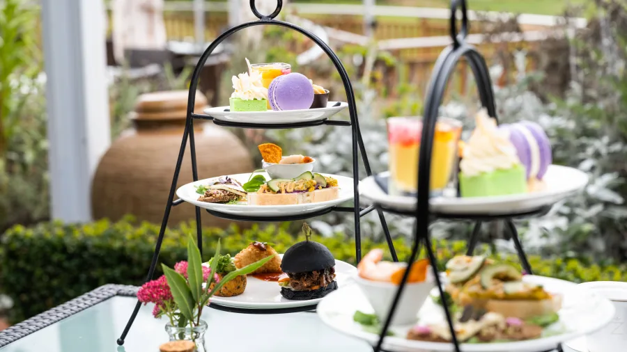 High tea dining at Zealong Tea Estate, Hamilton, Waikato.