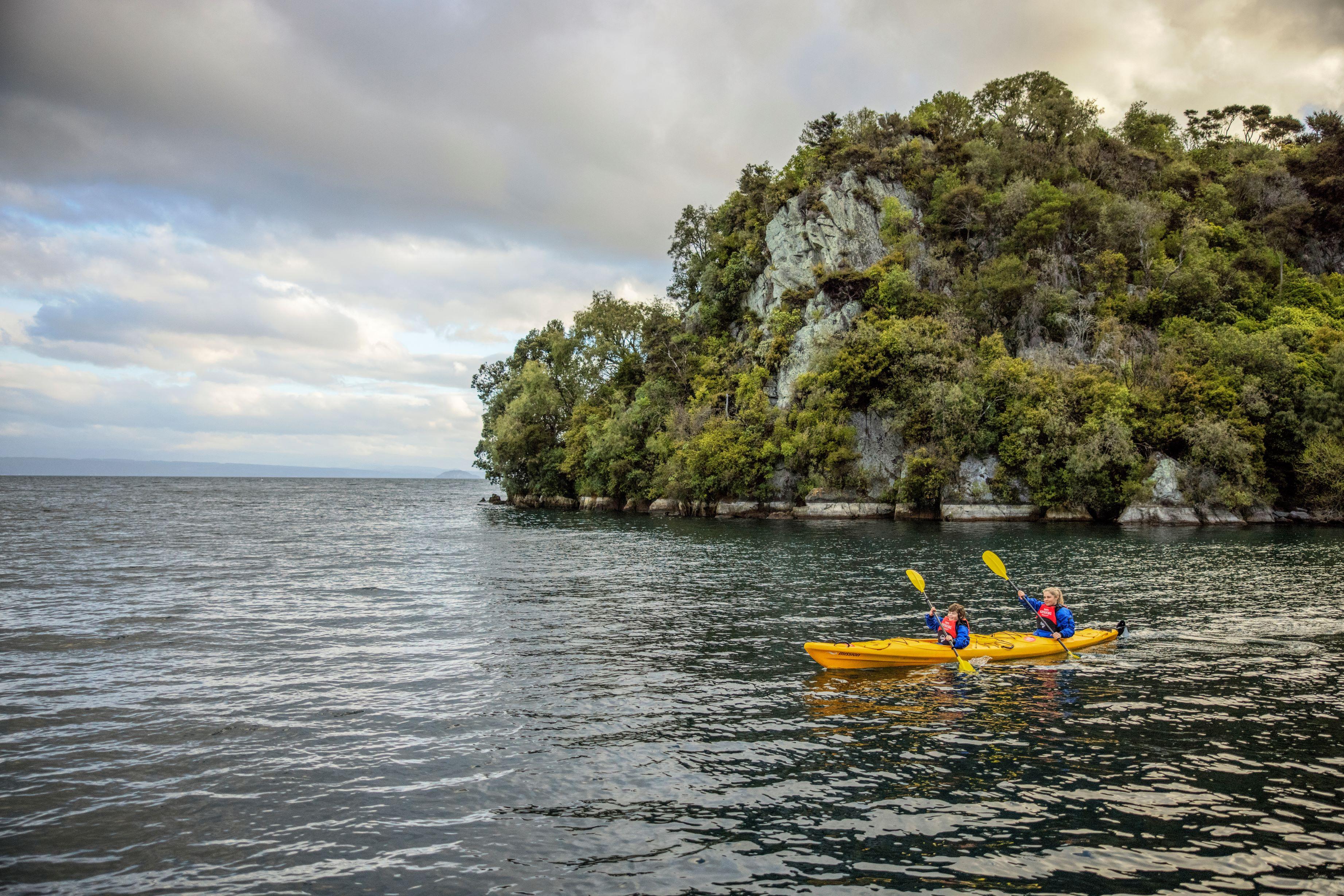 Kayaking on Lake Taupo: Credit Miles Holden