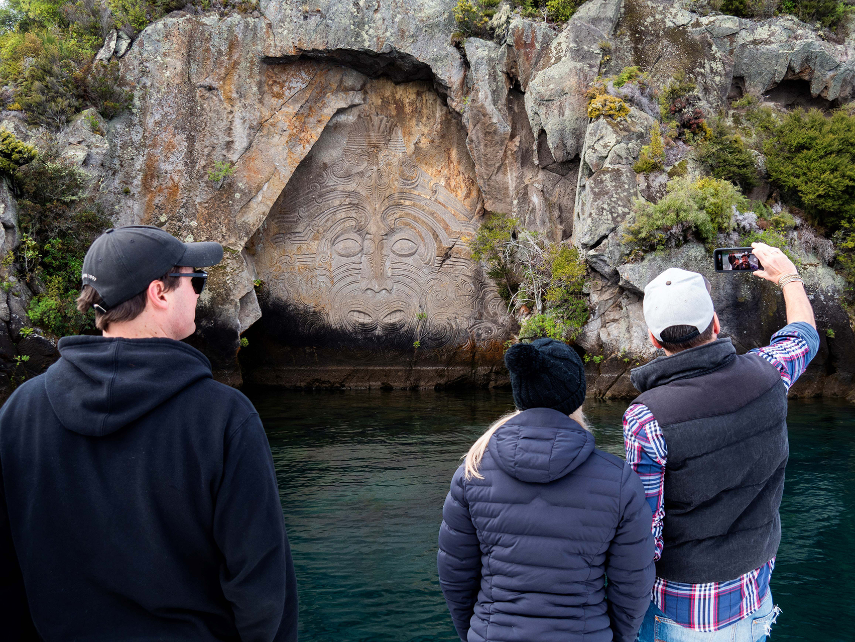 Maori Rock Carvings in Lake Taupo: Credit: Love Taupo