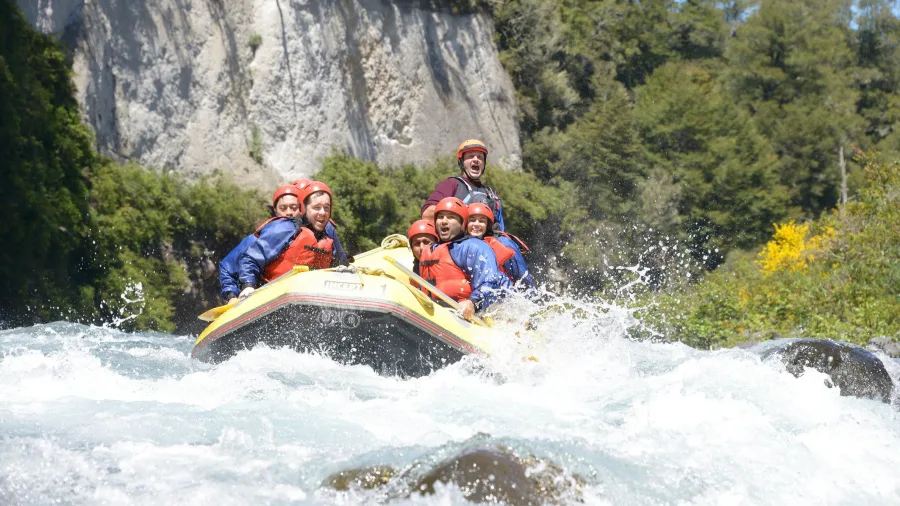 White water rafting adventure on the Tongariro River in Tūrangi, New Zealand.