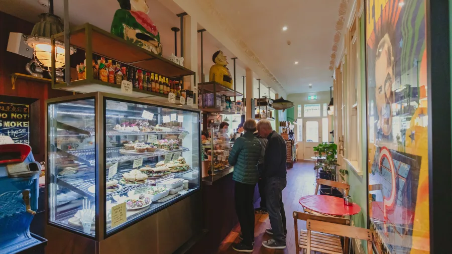 Interior of the House of Good Fortune cafe in Lower Hutt, Wellington Region, New Zealand