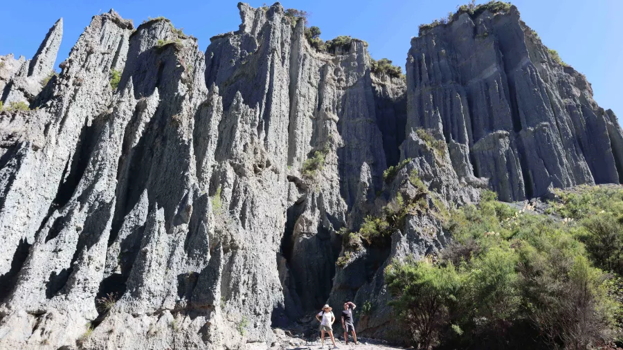 Putangirua Pinnacles rock formations in Cape Palliser featured in Lord of the Rings
