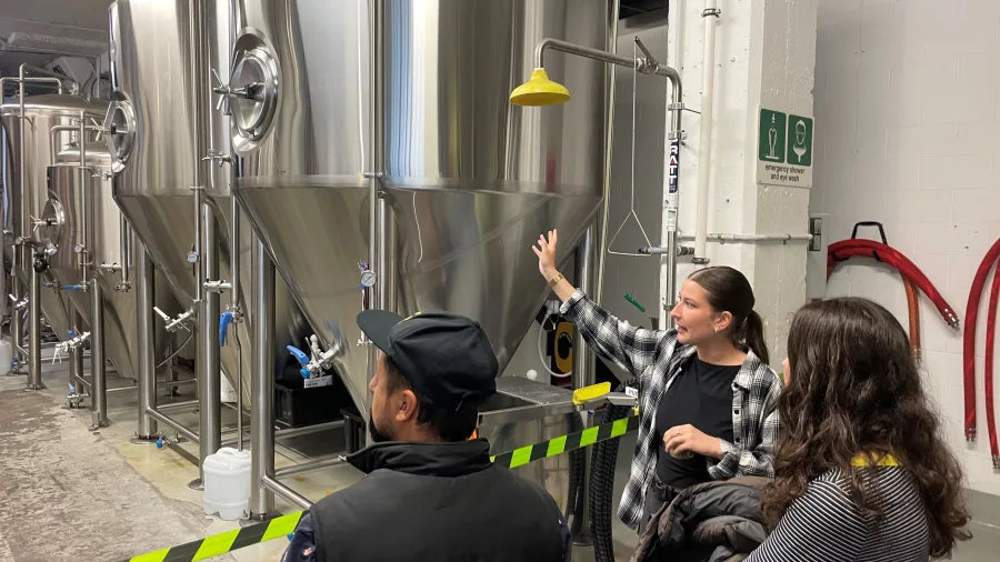 Brewery fermentation tanks at Garage Project Wild Workshop tour in Wellington