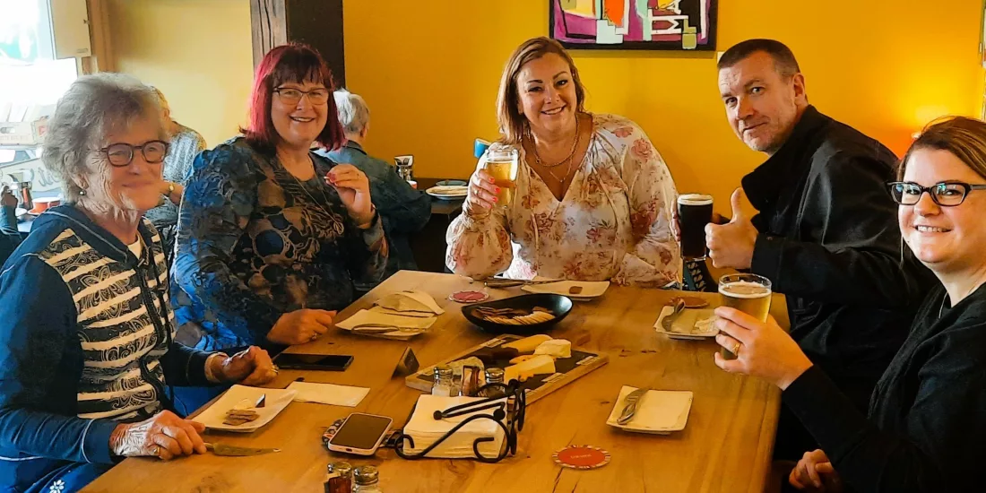 Guests enjoying lunch and local flavours on the Martinborough Foodie Tour