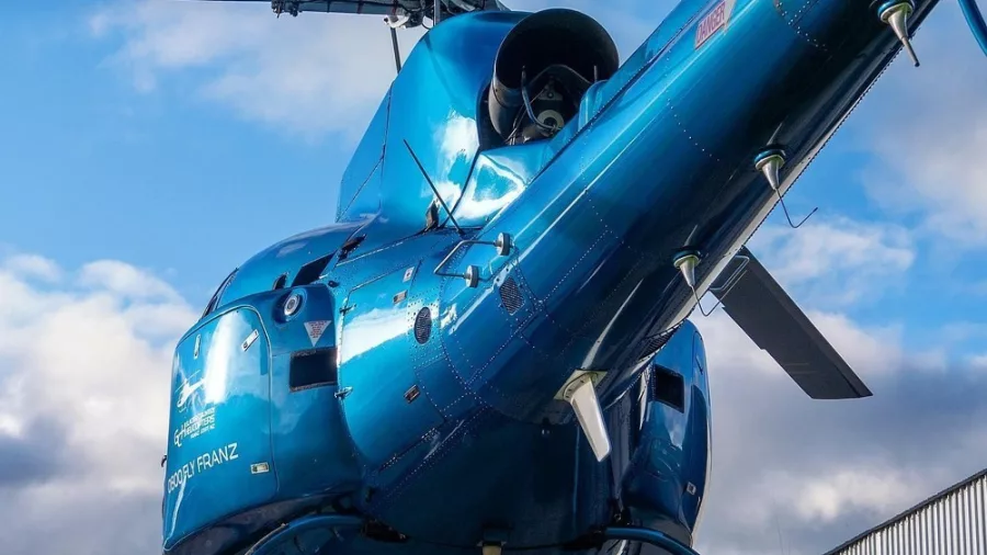 Glacier Country Helicopters aircraft on the ground in Franz Josef before scenic flight to Mount Cook