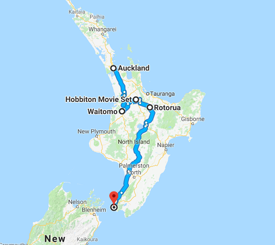 Map of 7 Day Northern Scenes Self Drive
