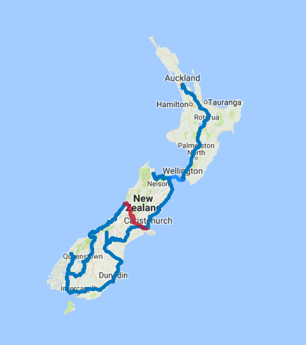 Map of 21 Day Northbound Explorer Self Drive 