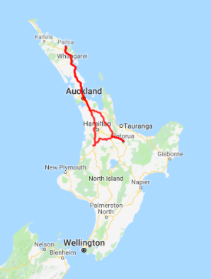 6 day Northern Combo New Zealand Independent Coach Tour Map