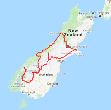 7 Day Alpine Express New Zealand Independent Coach Tour Map