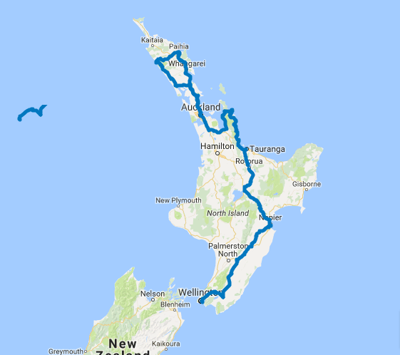 Map of 17 Day Cape to Capital Self Drive