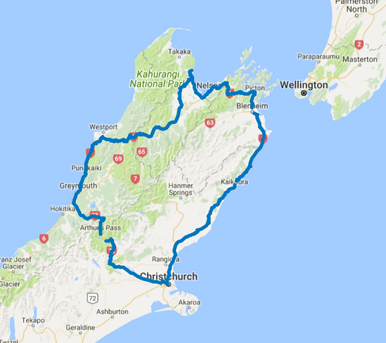 Map Of Top Of South Island Nz 10 Day Top Of The South Island Self Drive - Go New Zealand