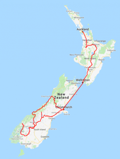 9 Day Majestic New Zealand independent coach tour Map